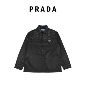 Prada 2022 FW autumn and winter new silk scarf print long-sleeved shirt