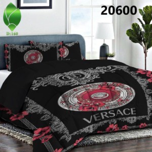 Versace 3 Piece Bedding Set Black Red And White