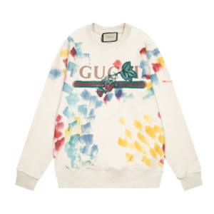 GUCCI Gucci 2022 autumn and winter latest strawberry hand-painted belt sweater